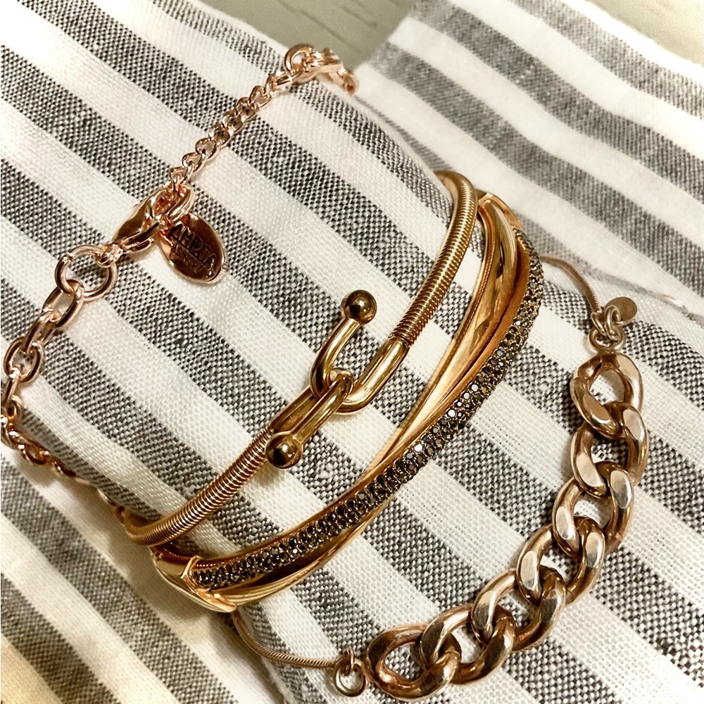 Spring Special🌷Rose Gold Bracelet + rose gold tinted silver + dark pave crystals